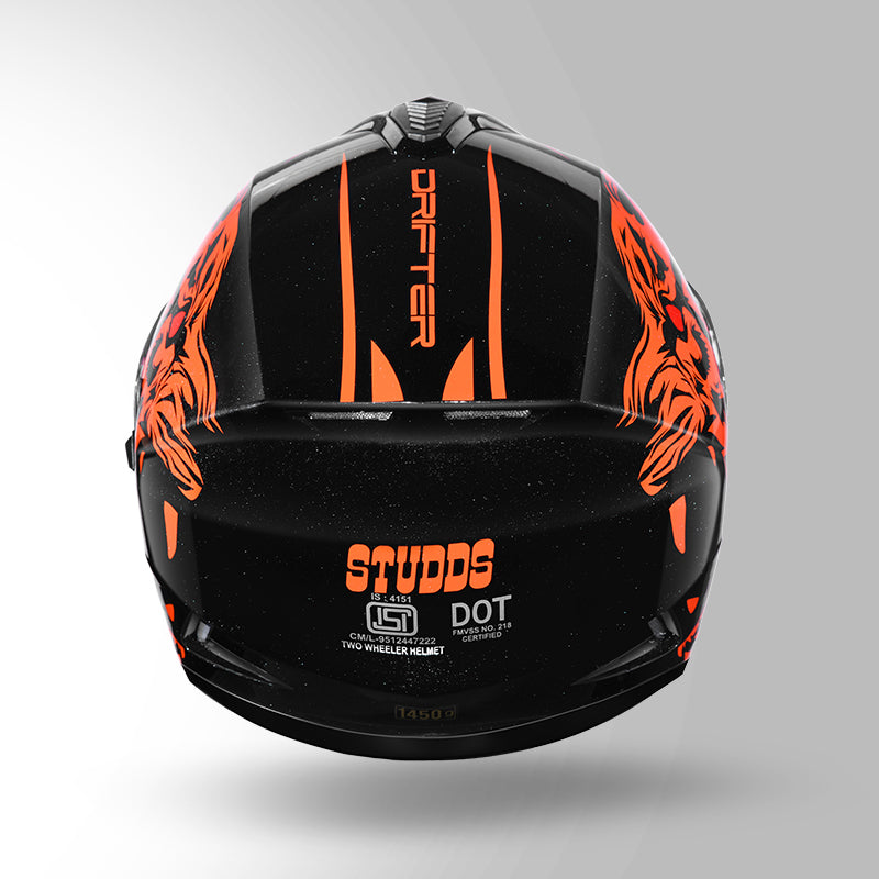 STUDDS DRIFTER D2 HELMET - GLOSS ORANGE