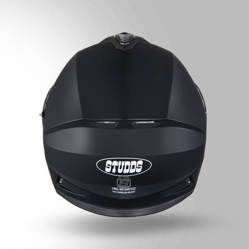 drifter style motorcycle helmet matte black STUDDS DRIFTER HELMET