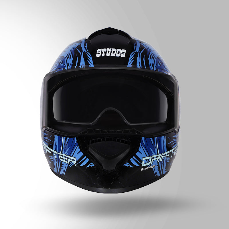 STUDDS DRIFTER D3 HELMET - GLOSS BLACK BLUE