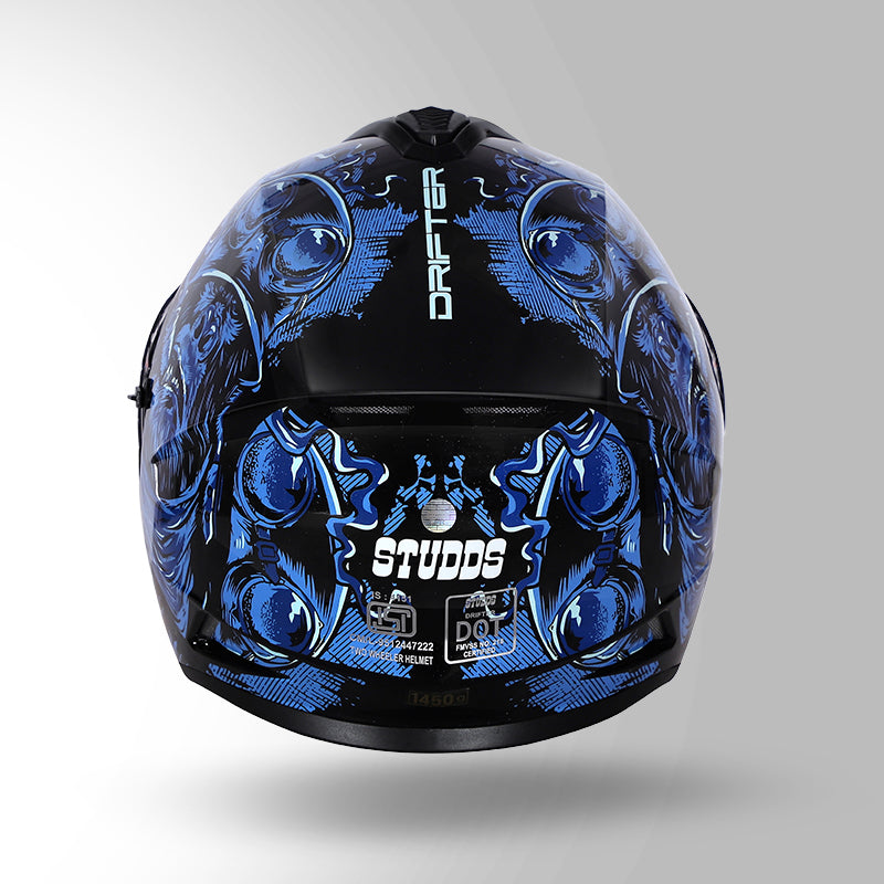 STUDDS DRIFTER D3 HELMET - GLOSS BLACK BLUE