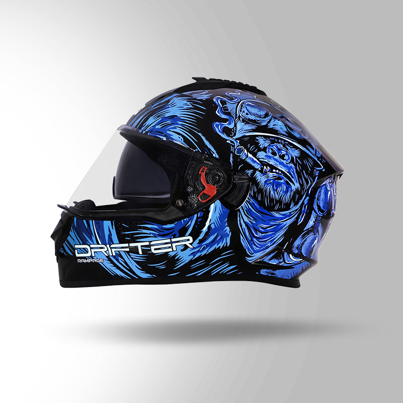 STUDDS DRIFTER D3 HELMET - GLOSS BLACK BLUE