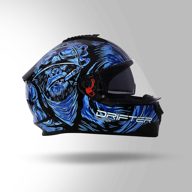 STUDDS DRIFTER D3 HELMET - GLOSS BLACK BLUE