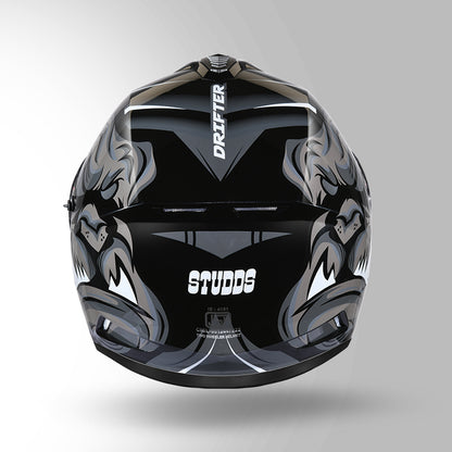 STUDDS DRIFTER D1 HELMET - GLOSS BLACK GREY