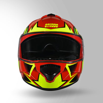 STUDDS DRIFTER D1 HELMET - GLOSS RED YELLOW