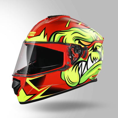 STUDDS DRIFTER D1 HELMET - GLOSS RED YELLOW