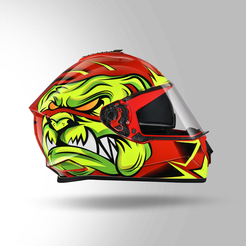 STUDDS DRIFTER D1 HELMET - GLOSS RED YELLOW