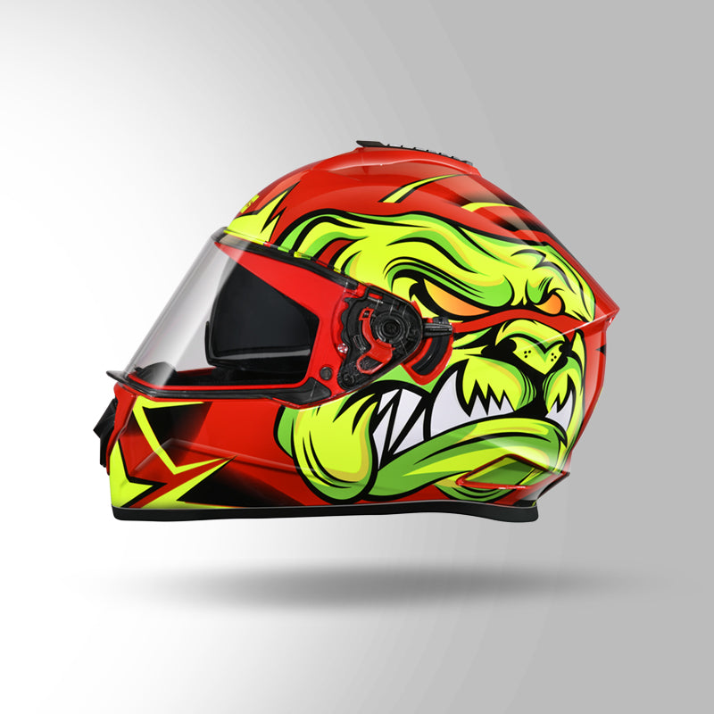 STUDDS DRIFTER D1 HELMET - GLOSS RED YELLOW