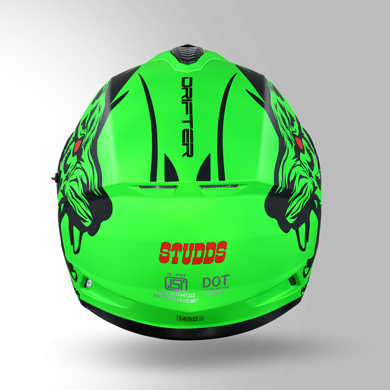 STUDDS DRIFTER D2 HELMET - MATT GREEN BLACK