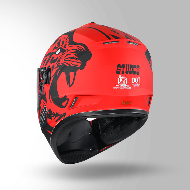 STUDDS DRIFTER D2 HELMET - MATT RED BLACK