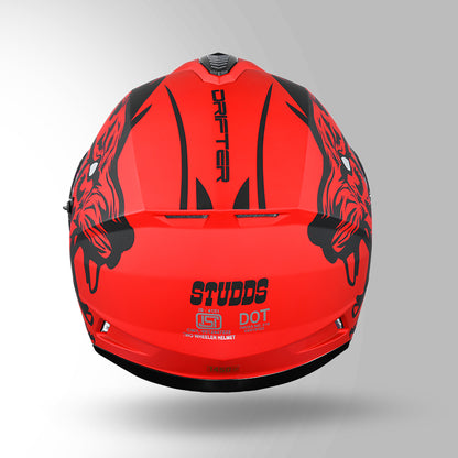 STUDDS DRIFTER D2 HELMET - MATT RED BLACK