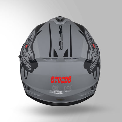 STUDDS DRIFTER D2 HELMET - GLOSS GREY BLACK