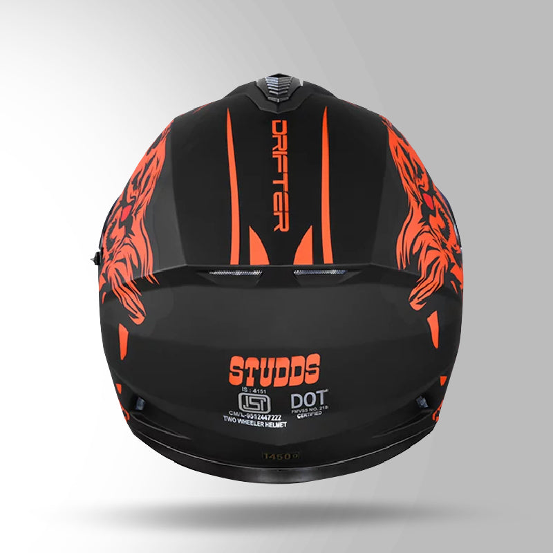 STUDDS DRIFTER D2 HELMET - MATT ORANGE