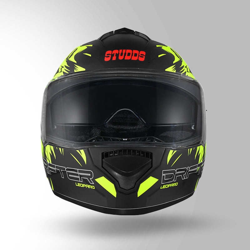 STUDDS DRIFTER D2 HELMET - MATT BLACK YELLOW