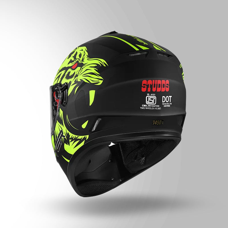 STUDDS DRIFTER D2 HELMET - MATT BLACK YELLOW