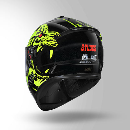 STUDDS DRIFTER D2 HELMET - GLOSS BLACK YELLOW