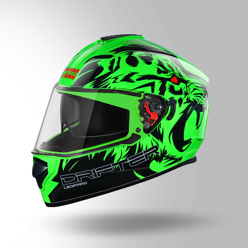 STUDDS DRIFTER D2 HELMET - GLOSS GREEN BLACK