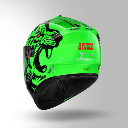 STUDDS DRIFTER D2 HELMET - GLOSS GREEN BLACK