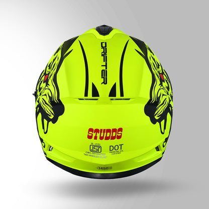 STUDDS DRIFTER D2 HELMET - MATT YELLOW BLACK