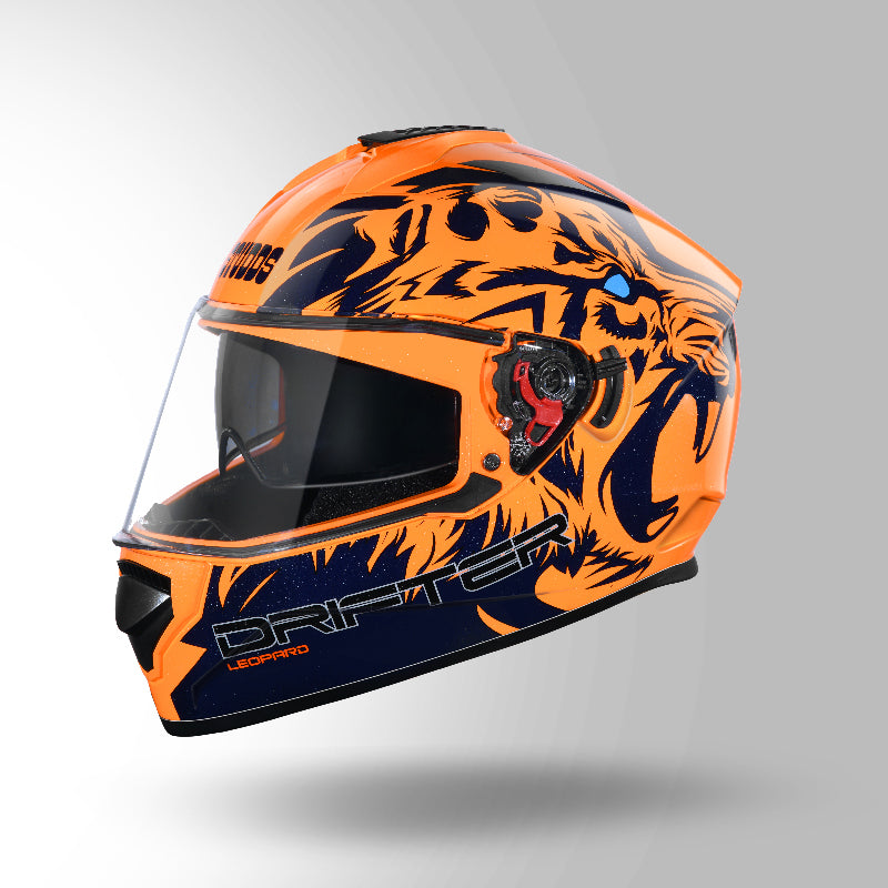 STUDDS DRIFTER D2 HELMET - GLOSS ORANGE BLUE