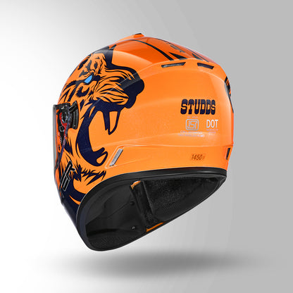 STUDDS DRIFTER D2 HELMET - GLOSS ORANGE BLUE