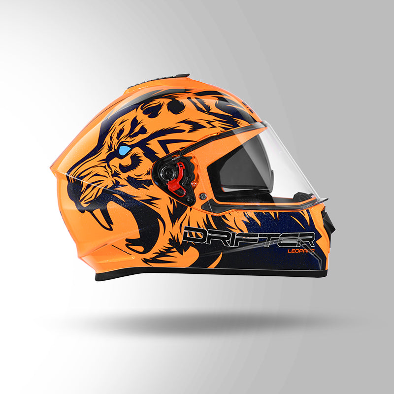 STUDDS DRIFTER D2 HELMET - GLOSS ORANGE BLUE