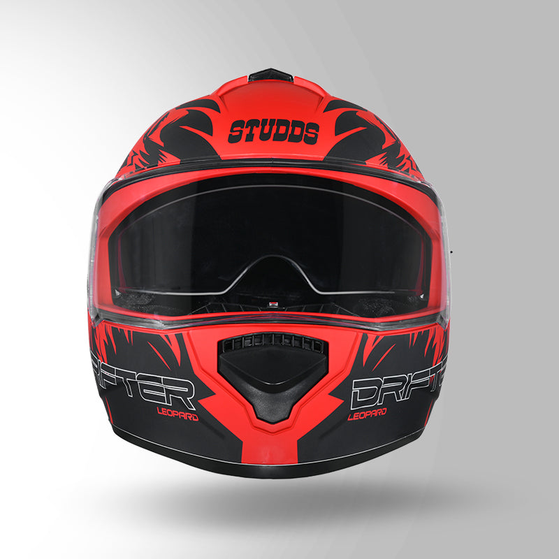 STUDDS DRIFTER D2 HELMET - MATT RED BLACK