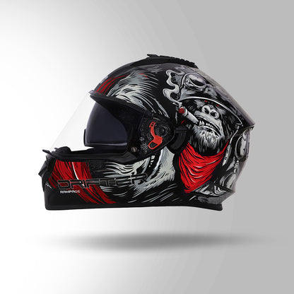 STUDDS DRIFTER D3 HELMET - GLOSS BLACK GREY RED N2