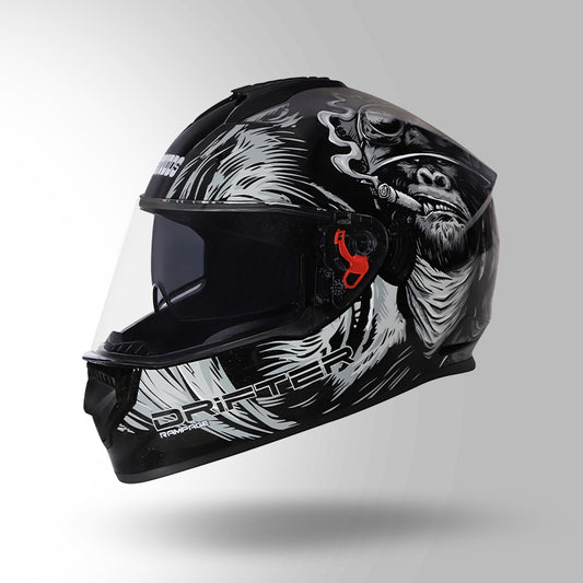 STUDDS DRIFTER D3 HELMET - GLOSS BLACK GREY N4