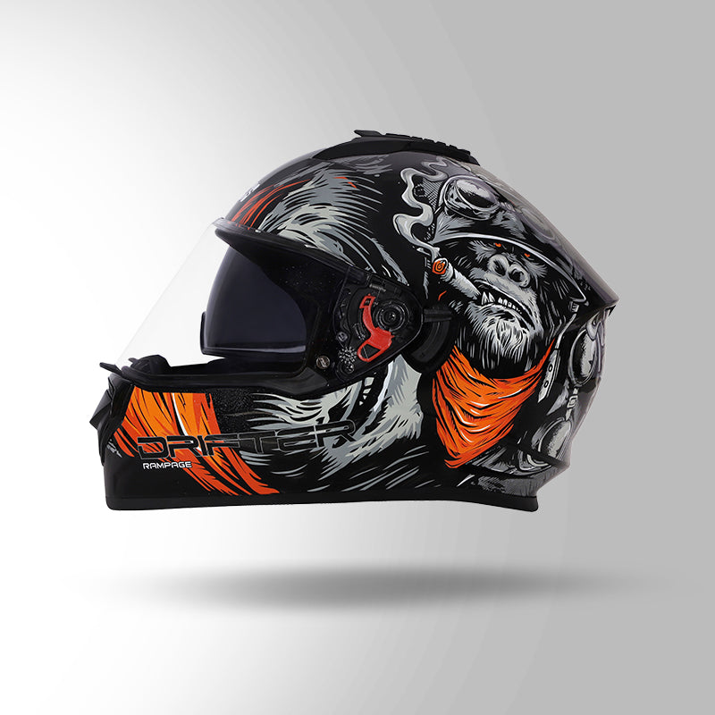 STUDDS DRIFTER D3 HELMET - GLOSS BLACK ORANGE N10