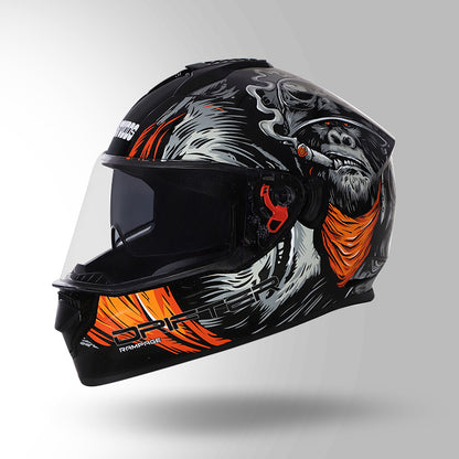 STUDDS DRIFTER D3 HELMET - GLOSS BLACK ORANGE N10