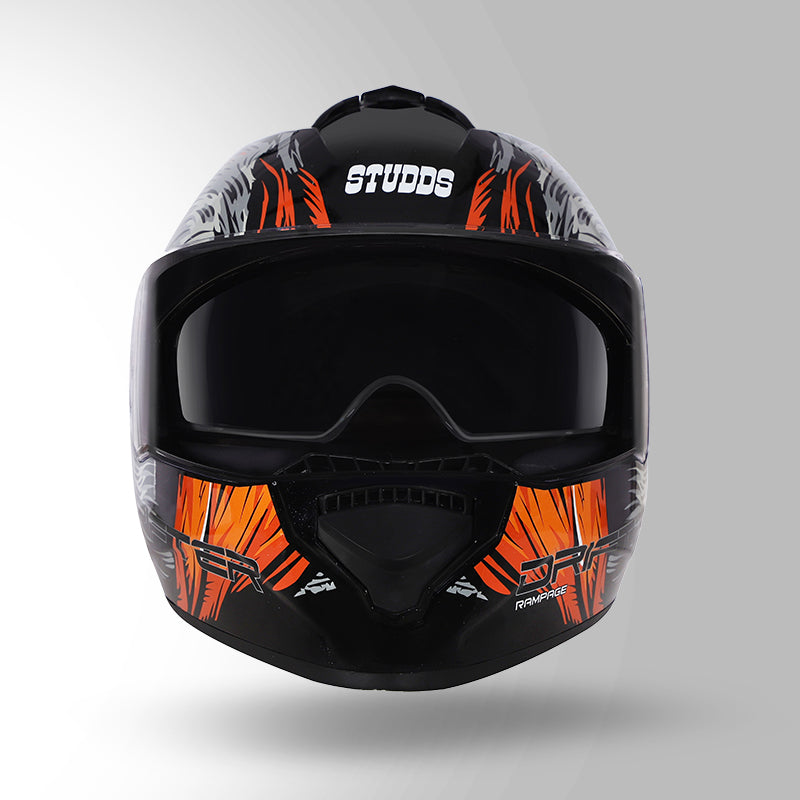 STUDDS DRIFTER D3 HELMET - GLOSS BLACK ORANGE N10