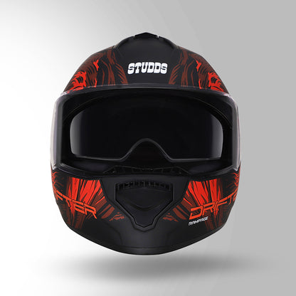 STUDDS DRIFTER D3 HELMET - MATT BLACK RED N2