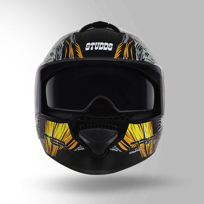 STUDDS DRIFTER D3 HELMET - GLOSS BLACK YELLOW N5