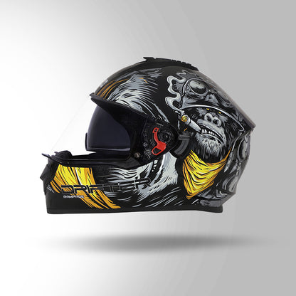 STUDDS DRIFTER D3 HELMET - GLOSS BLACK YELLOW N5