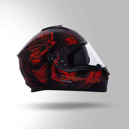 STUDDS DRIFTER D3 HELMET - GLOSS BLACK RED