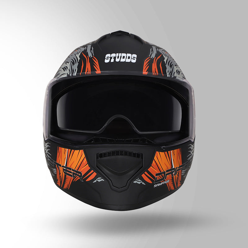 STUDDS DRIFTER D3 HELMET - MATT BLACK ORAGNE N10