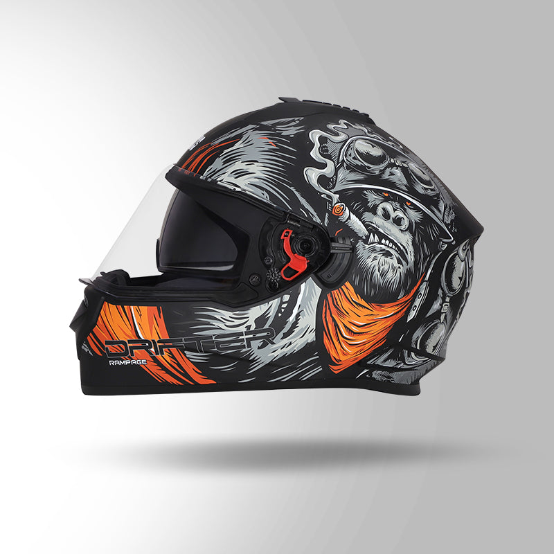 STUDDS DRIFTER D3 HELMET - MATT BLACK ORAGNE N10