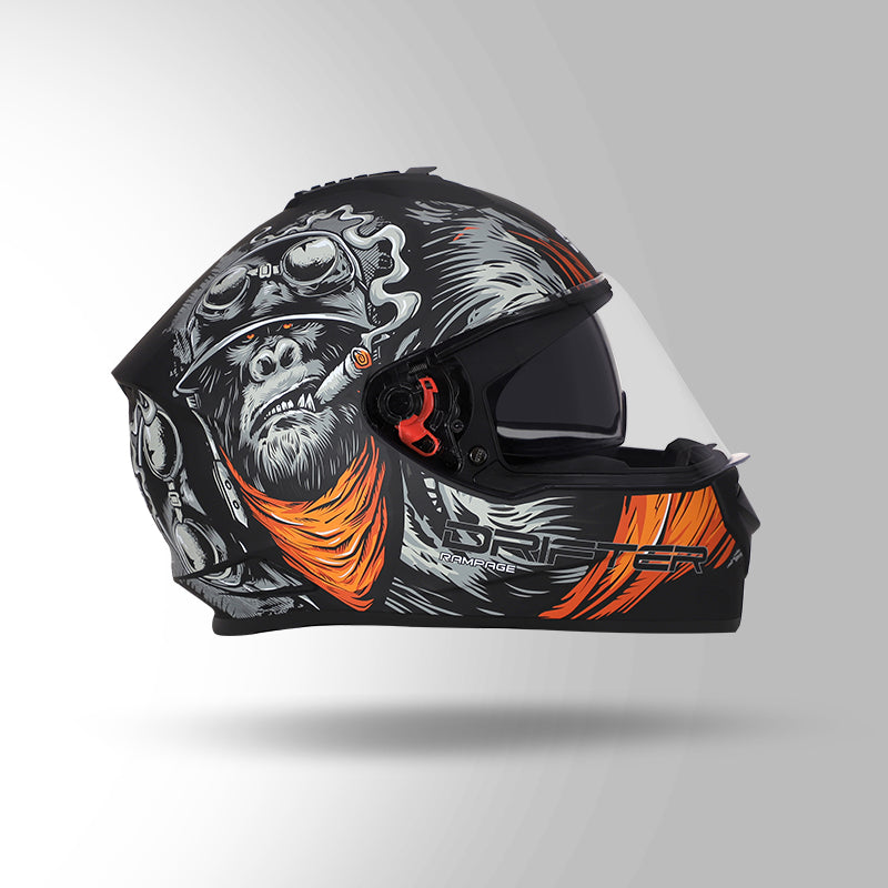 STUDDS DRIFTER D3 HELMET - MATT BLACK ORAGNE N10