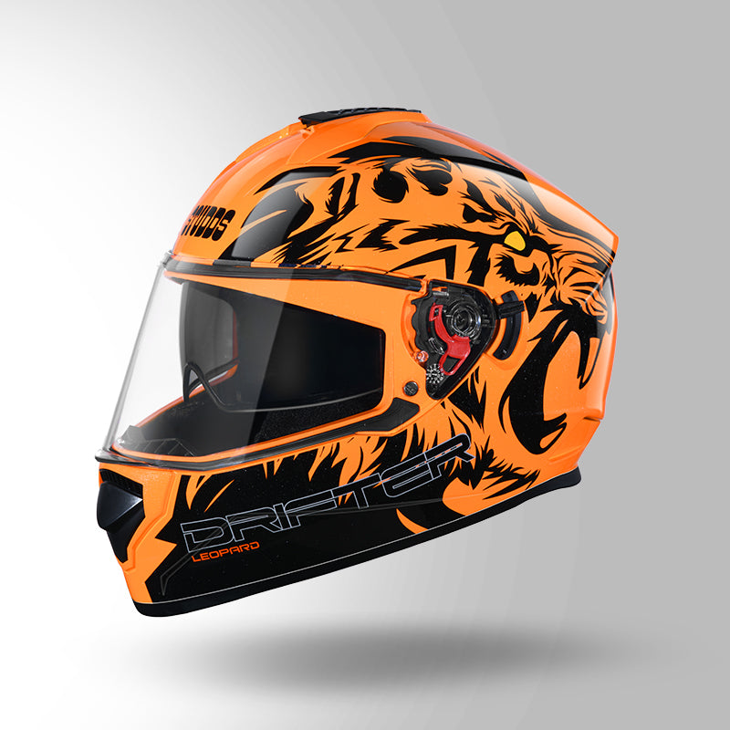 STUDDS DRIFTER D2 HELMET - GLOSS ORANGE BLACK