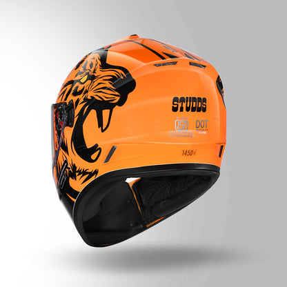 STUDDS DRIFTER D2 HELMET - GLOSS ORANGE BLACK