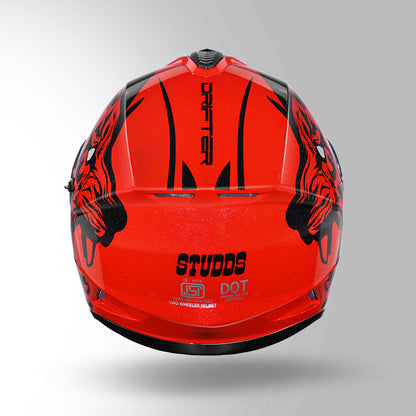 STUDDS DRIFTER D2 HELMET - GLOSS RED BLACK