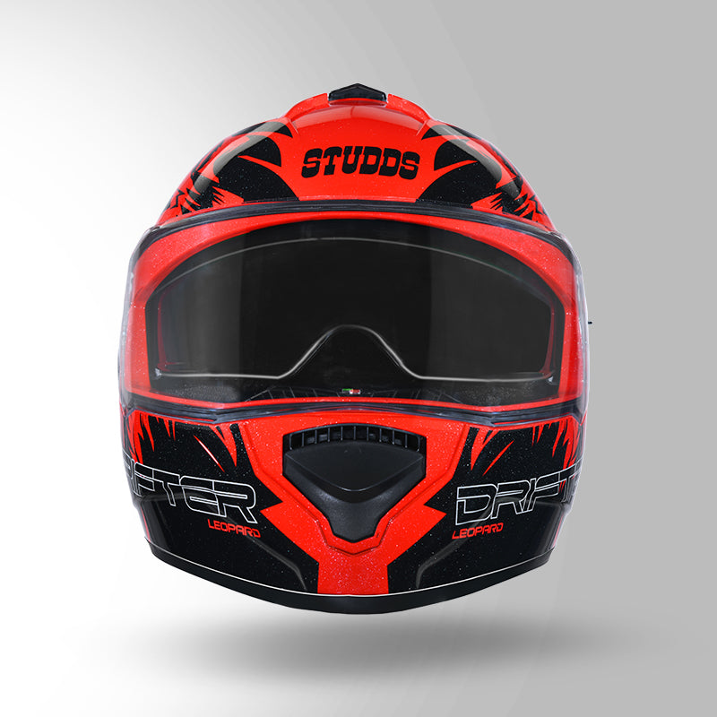 STUDDS DRIFTER D2 HELMET - GLOSS RED BLACK