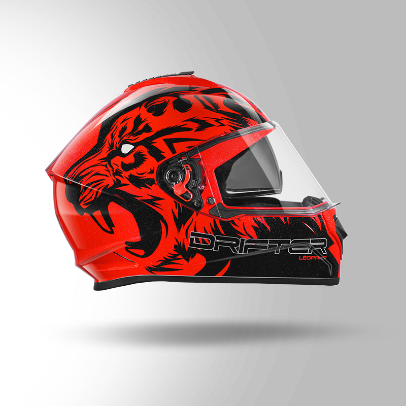 STUDDS DRIFTER D2 HELMET - GLOSS RED BLACK