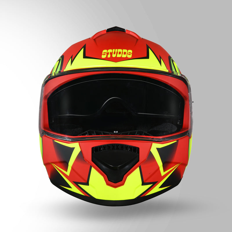 STUDDS DRIFTER D1 HELMET - MATT RED YELLOW