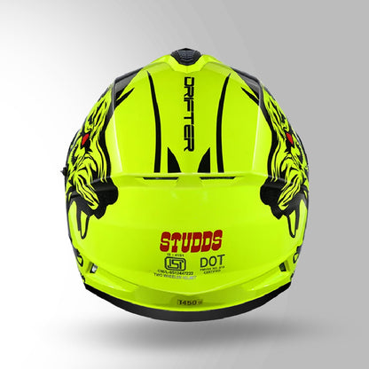 STUDDS DRIFTER D2 HELMET - GLOSS YELLOW BLACK