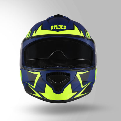 STUDDS DRIFTER D1 HELMET - MATT BLUE YELLOW