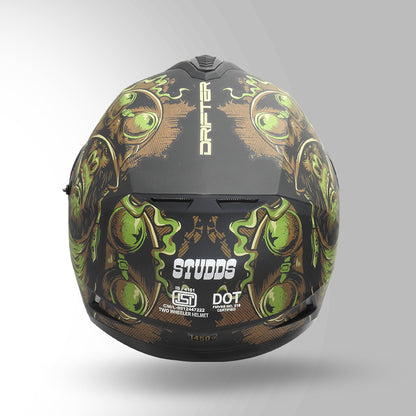 STUDDS DRIFTER D3 HELMET - MATT BLACK GREEN