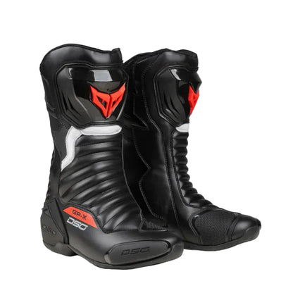 Black motorcycle boots with red accents 
DSG GP-X Riding Boot - Black Red
motorizzr
