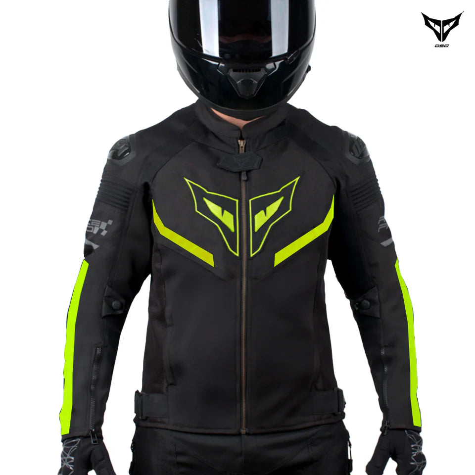 DSG Race Pro V3 Riding Jacket - Black Yellow Fluo
