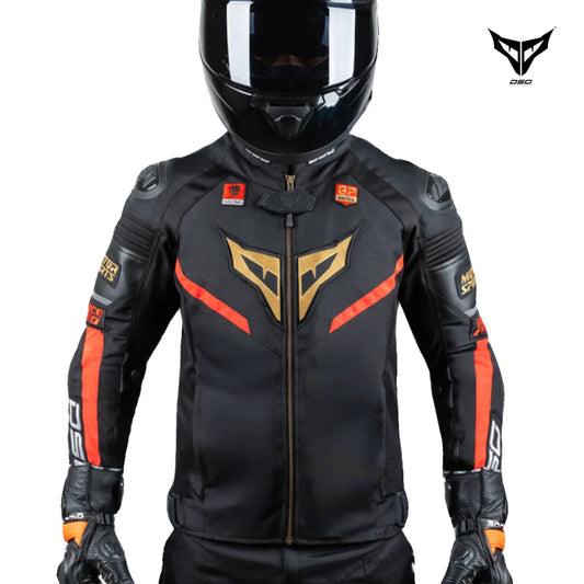 DSG Race Pro Sport Riding Jacket - Black Red Gold
